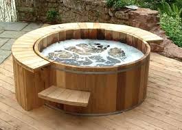 round wooden hot tubs