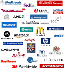 Enkele logo's van bedrijven uit de Fortune 500