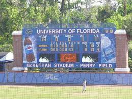 Florida Gators baseball scoreboard.