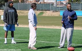 Jesse Holley with a NY Giants coach, 