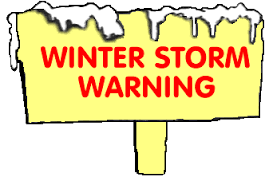 Graphic of 'Winter Storm Warning' Sign