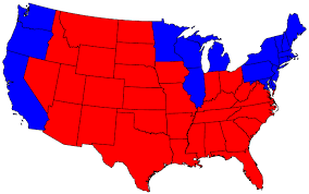 The blue states. Where America lives.