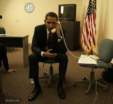 Obama on the Phone (Photo) - Netlore 